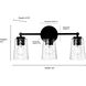 Ashli 3 Light 20 inch Modern Gold Vanity Light Wall Light